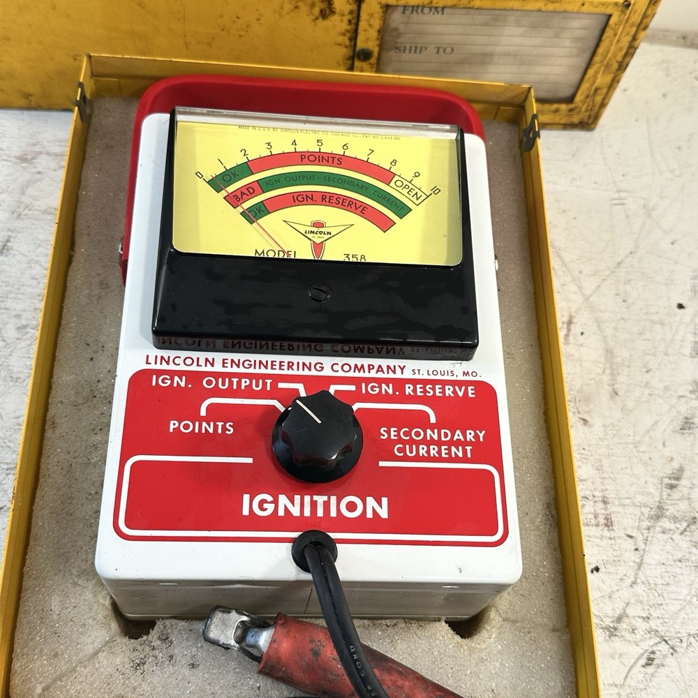 LINCOLN MODEL 358 Ignition Points Output Secodary Current Meter Made By Simpson