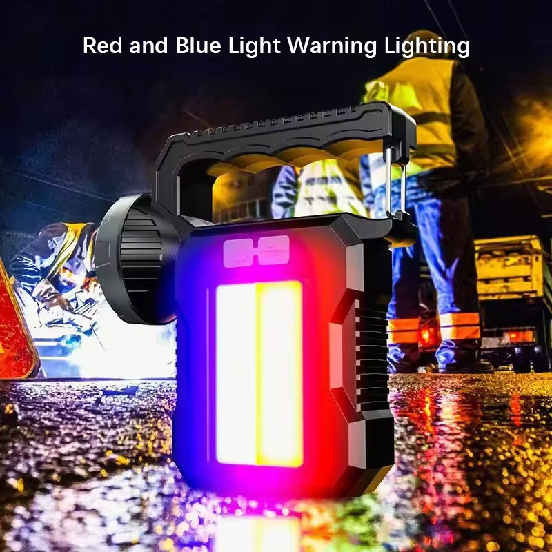 Solar Rechargeable Flashlight COB Work Light Lantern Camping Outdoor