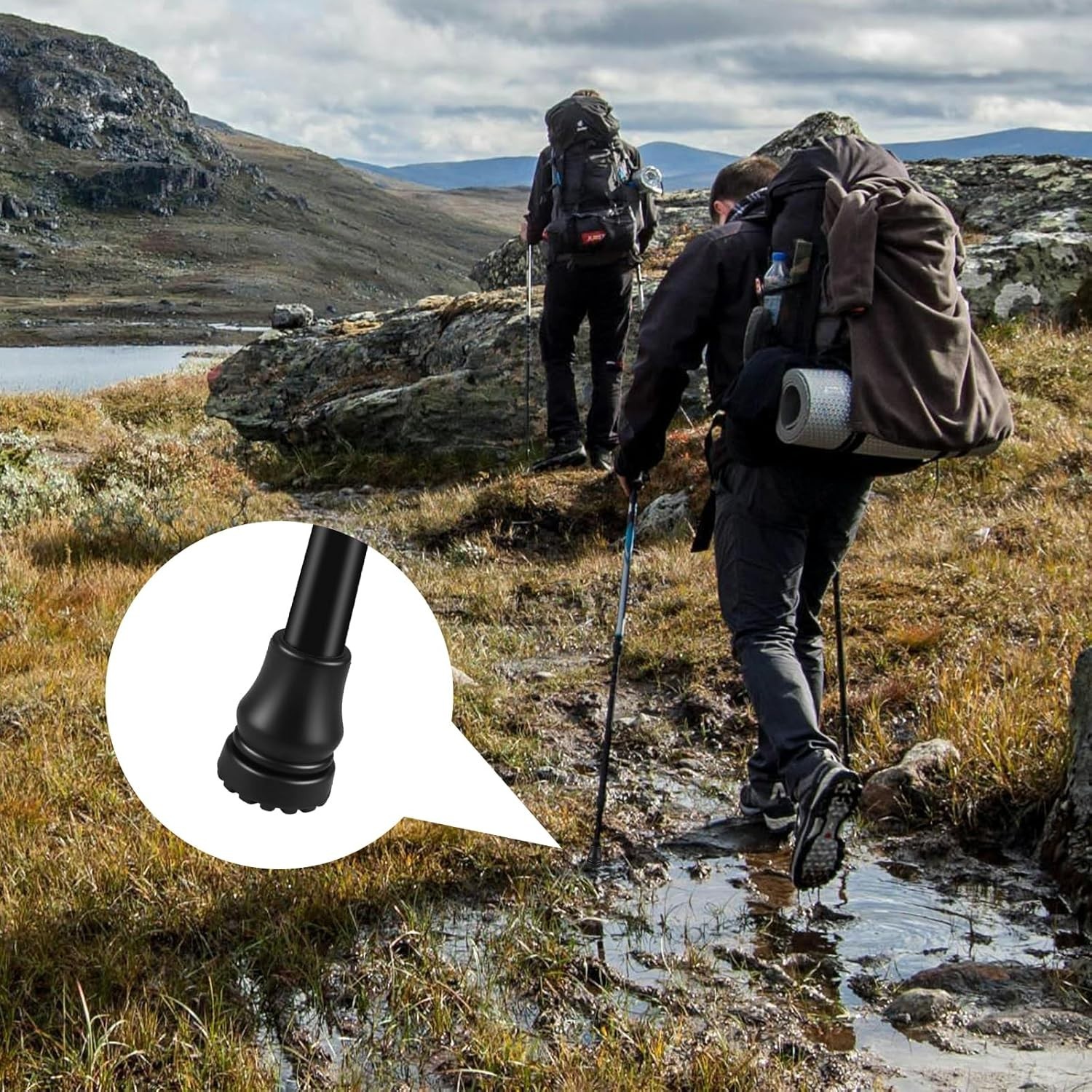 4Pcs Cane Tips 3/4 Inch Heavy Duty Rubber Cane Tips Anti Slip TPR Replacement...