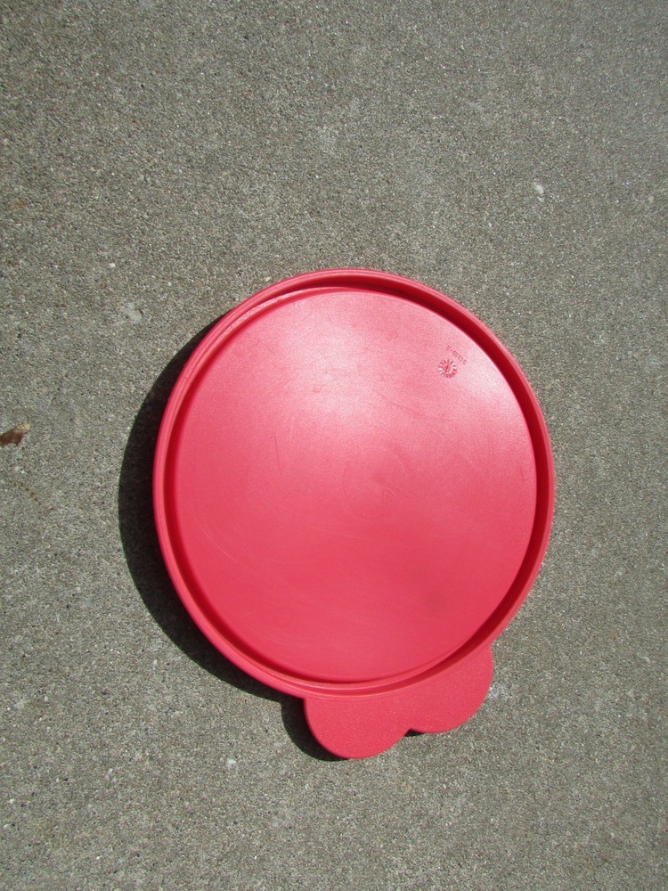 Tupperware Replacement Plastic Lid 3131B-2 Red 6" Round Small C Lid Clean