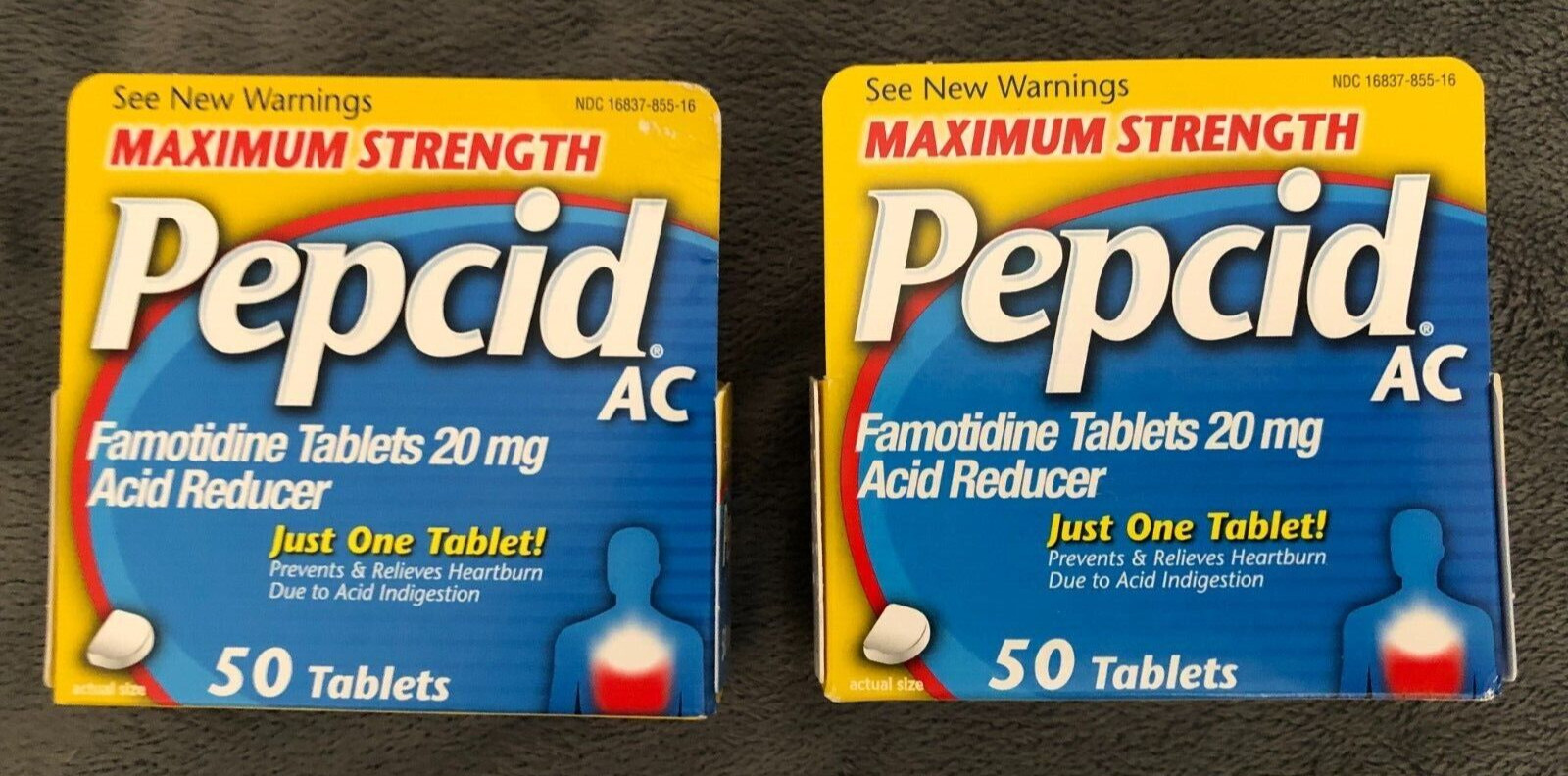 New 2 Pack Pepcid AC Maximum Strength 50 x 2 100 Tablets Heartburn 11/2027