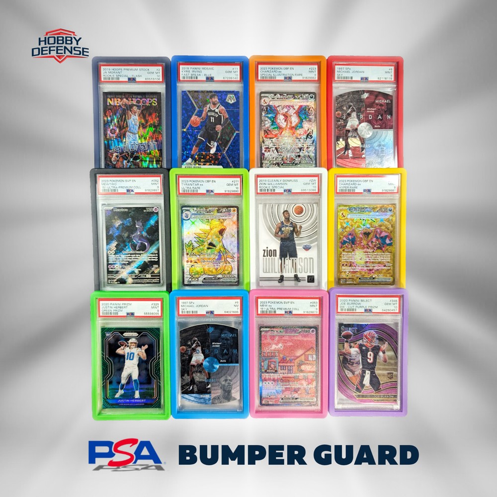 PSA Graded Card Slab Bumper Guard Protector Skin TPU - 15 Colors - STACKABLE