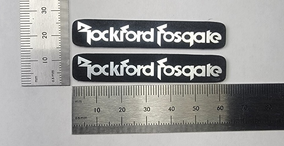 Rockford Fosgate Premium Speaker Badge Emblem Logo Pair Large Custom Made