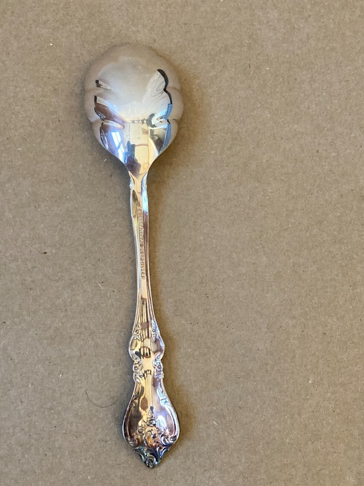 International Deep Silver Two Party Set Tray & Spoon Elegant Orleans Pattern