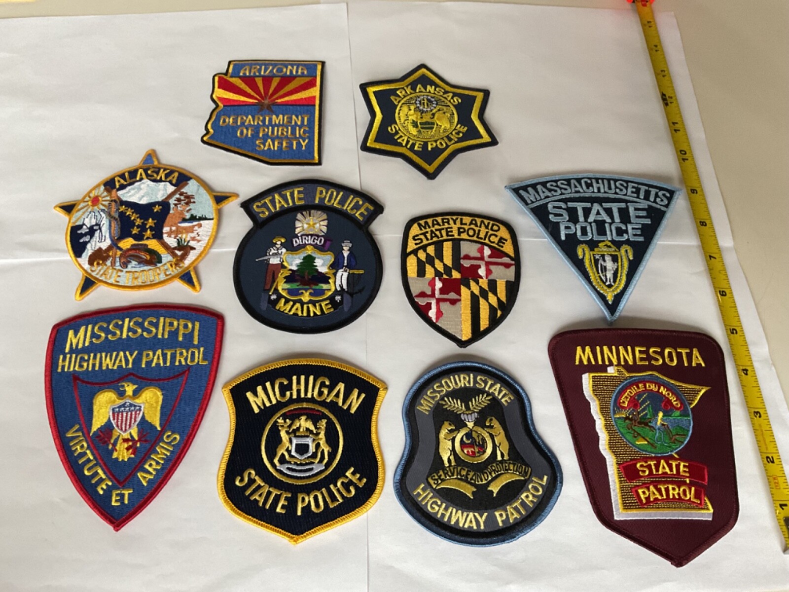 Police collectors patch set 50 pieces all different state patches. All New