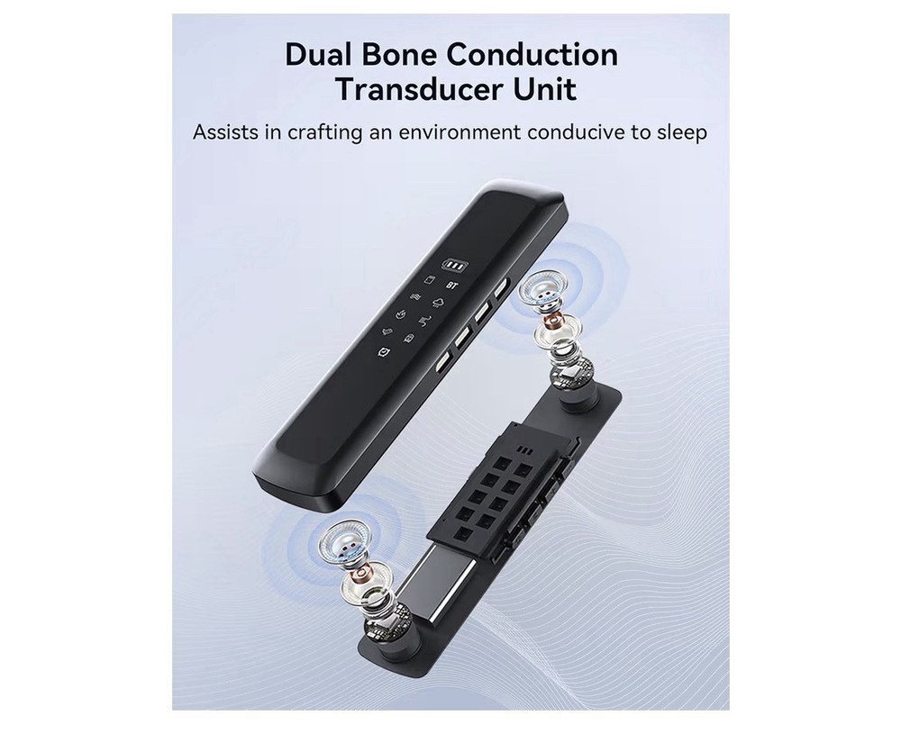 Under Pillow Speaker Bluetooth Bone Conduction Sleep Aid White Noise Timer Black