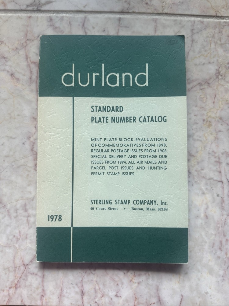 Durland Standard Plate Number Catalog 1978 By Sterling Stamp Co