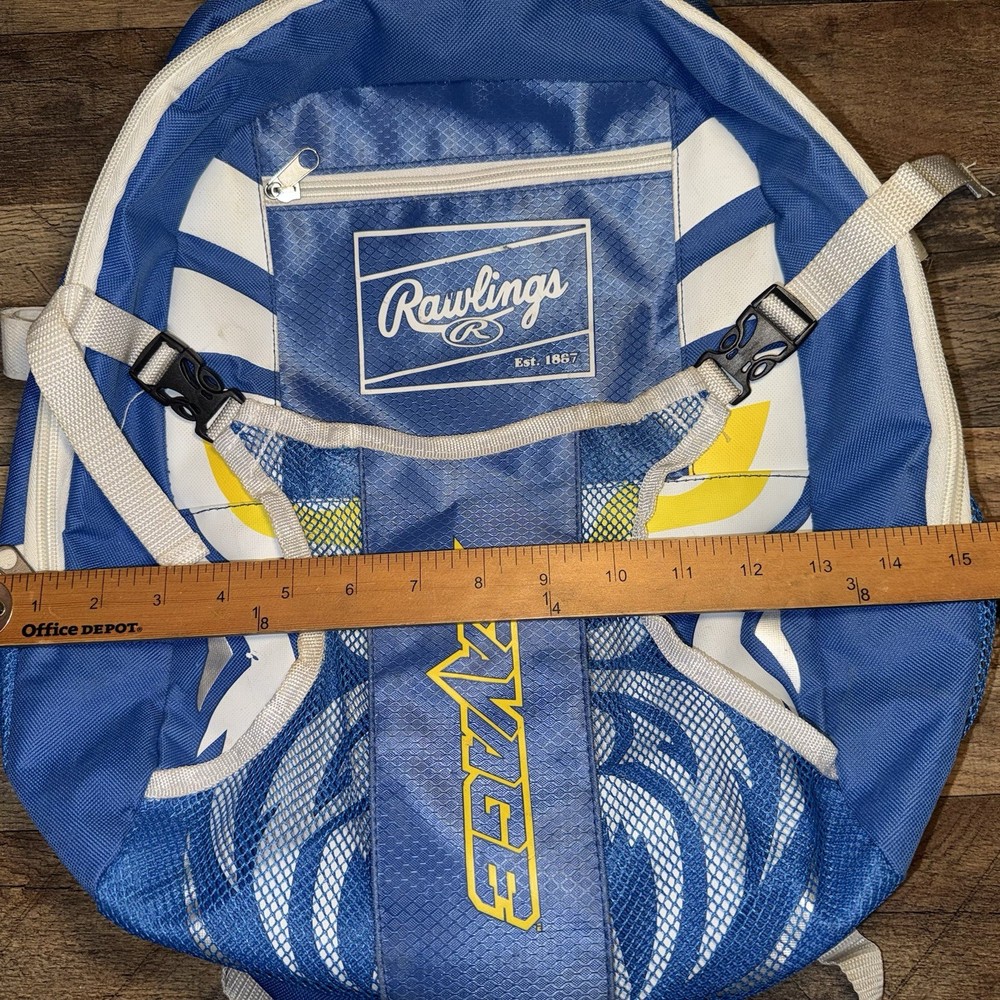 Rawlings Savage Blue BASEBALL 16" Backpack - Medium Sized - 2 Side Bat Sleeves