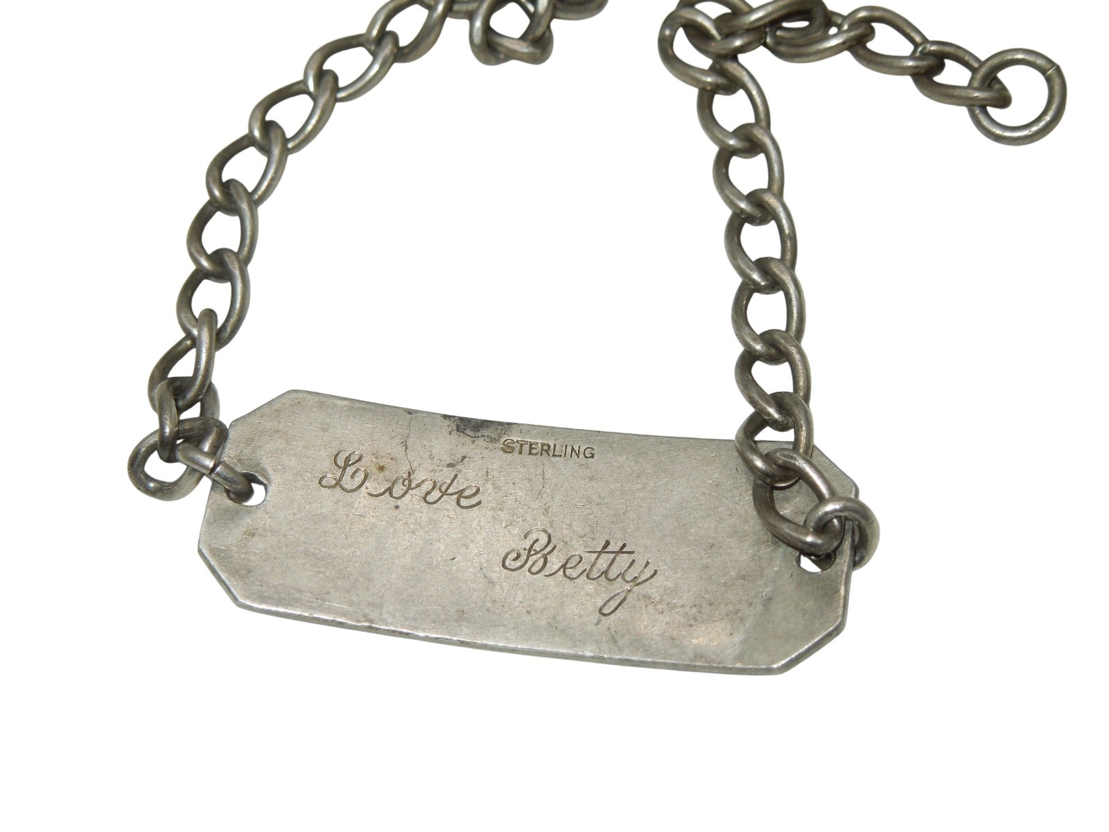 WWII US Army Infantry Sergeant EIB Named STERLING ID Bracelet C13