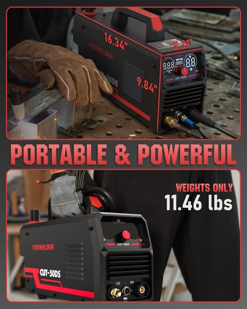 Professional YESWELDER Plasma Cutter with Air Filter, Lightweight & Efficient