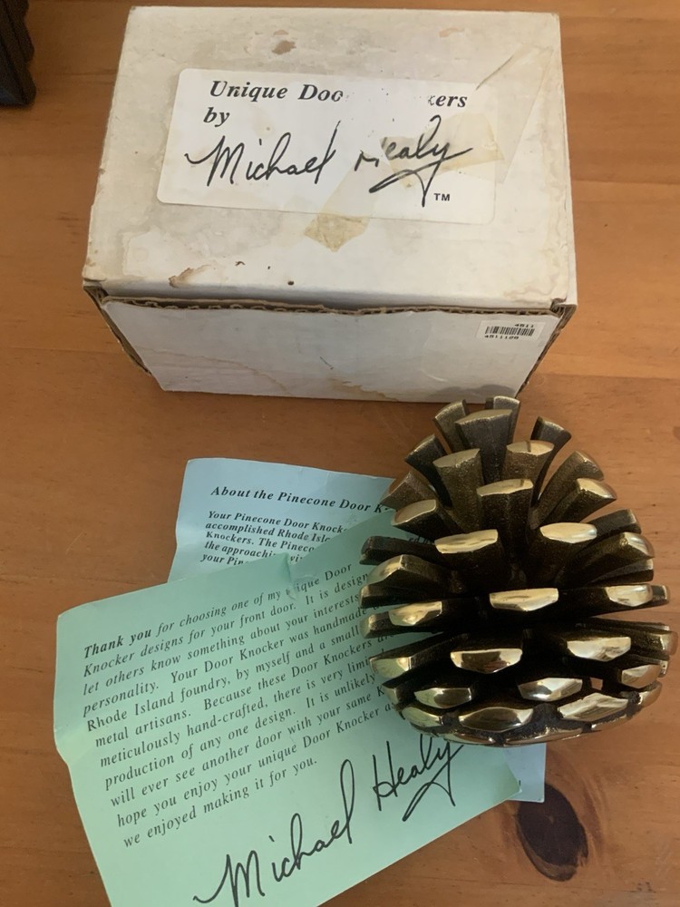 Michael Healy Designs Premium Solid Brass Heavy 4.5" Pinecone Door Knocker
