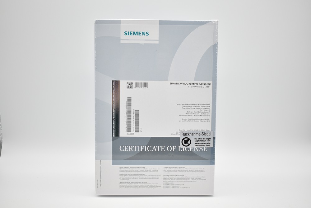 Siemens Simatic WinCC Runtime Advanced 512 PowerTags V12 SP1 6AV2104-0DA02-0AA0