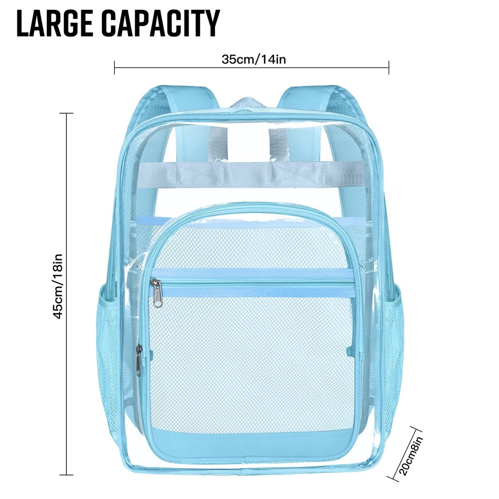 Clear BackpackSturdy Shape Heavy Duty Large Clear Backpack for Stadium Work T...