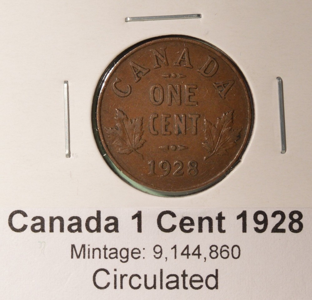 1928 Canada one Cent - Penny - Circulated