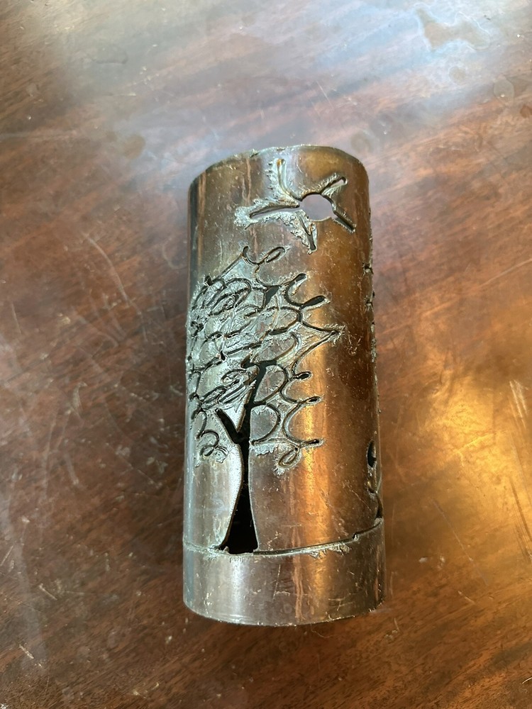 Handmade Blow Torched Metal Pipe Luminary