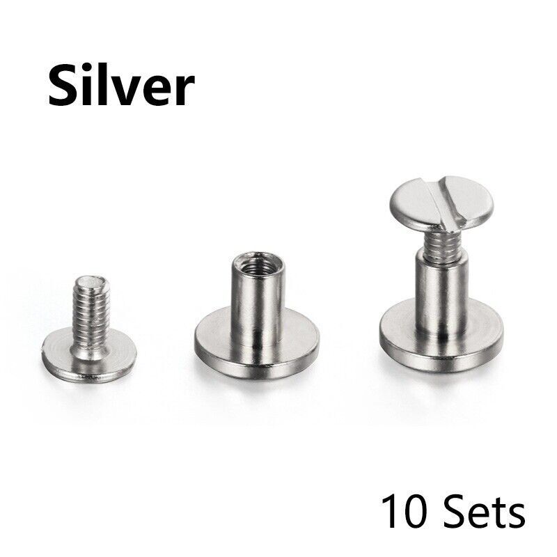 Flat Belt Craft Chicago Solid Rivet Screw Leather Nail Stud Heads Brass