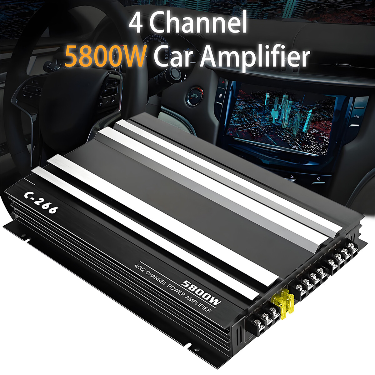 5800W Peak 4-Channel Car & Truck Stereo Audio Amplifier Power Amp System