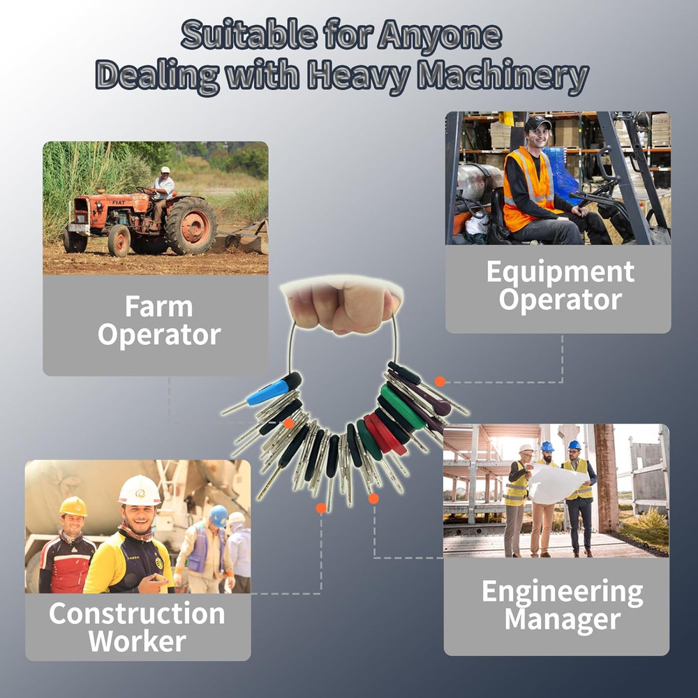 42 Heavy Equipment Keys Master Set, Construction Machine Operator Ignition Key S