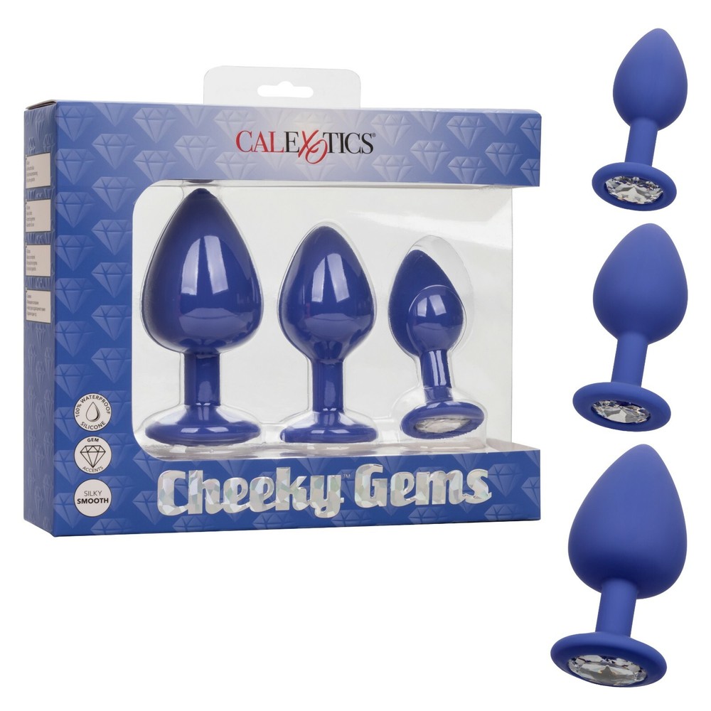 Cheeky Gems Purple Anal Expanders Butt Plug Set
