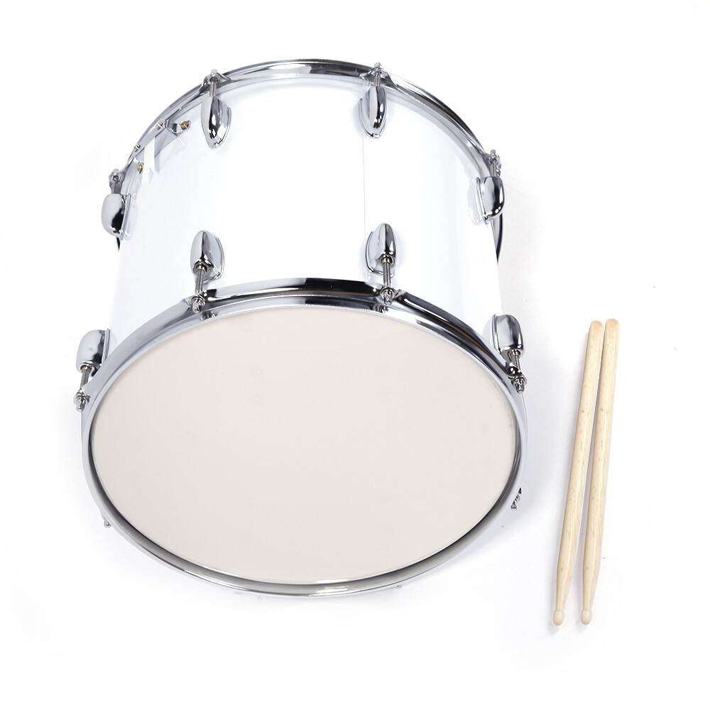 14 x10inch Marching Drum Drumsticks Key Strap White