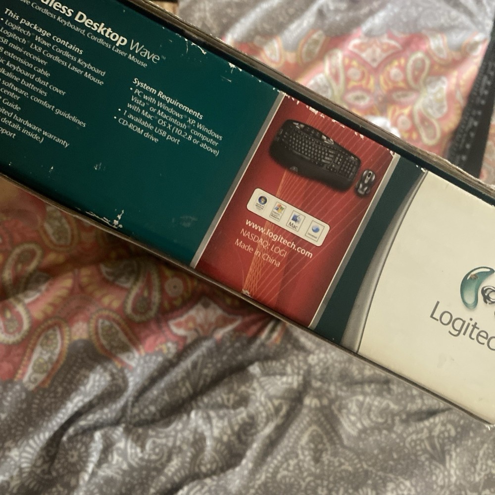 Logitech Cordless Desktop Wave Ergonomic Wireless Keyboard & Mouse Sealed