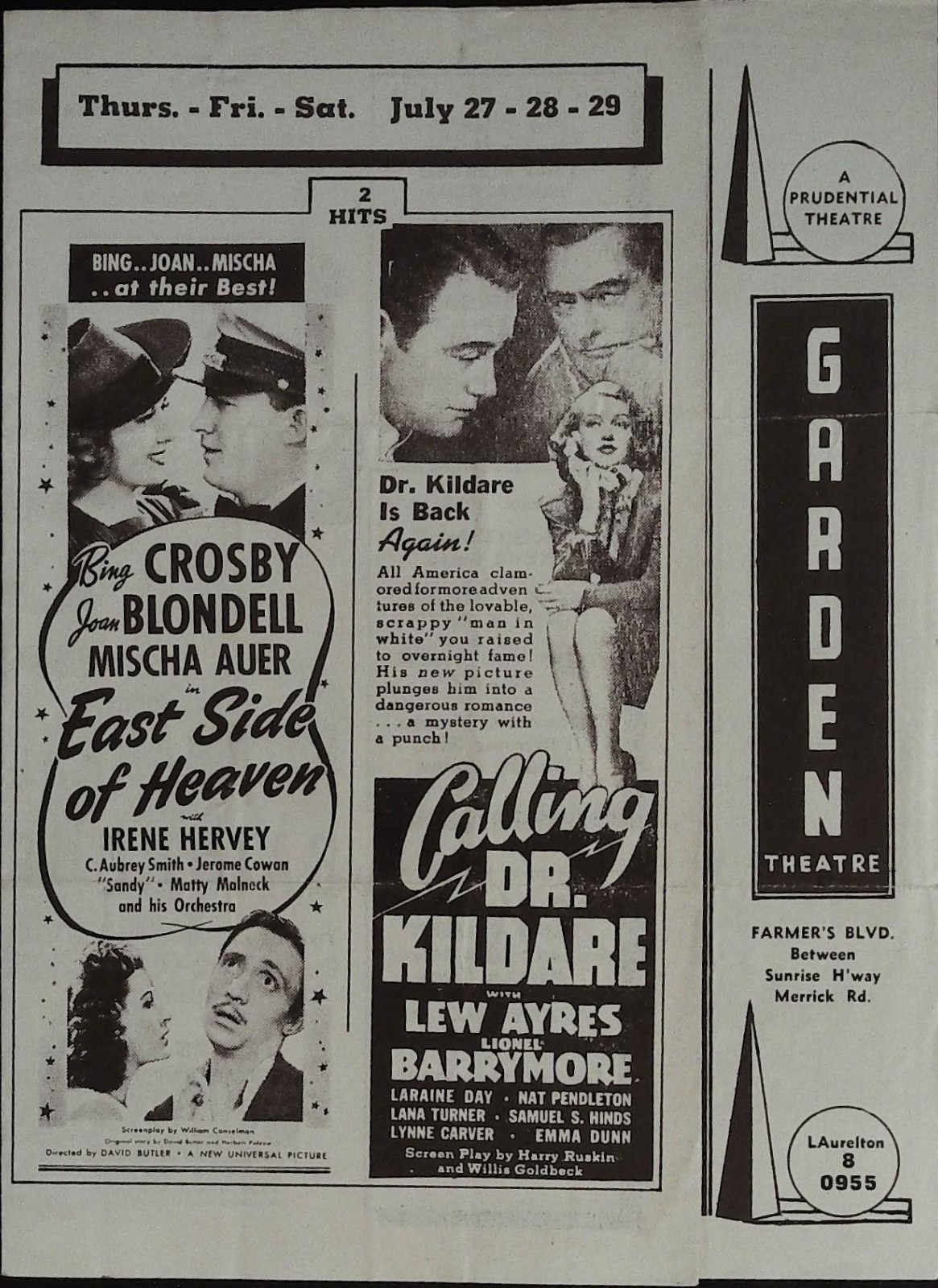 Union Pacific Local Theater Herald 1939 Barbara Stanwyck, Joel McCrea!