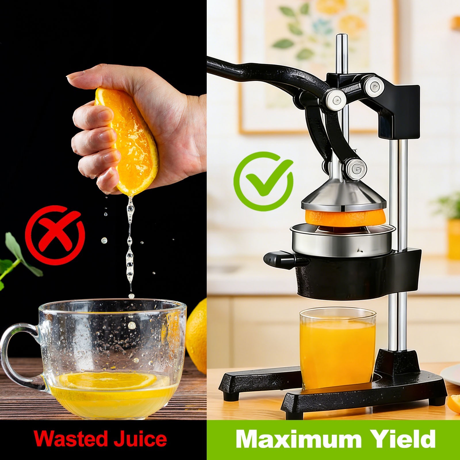 Heavy-Duty Cast Iron Orange Juicer Commercial Manual Press Citrus Squeezer