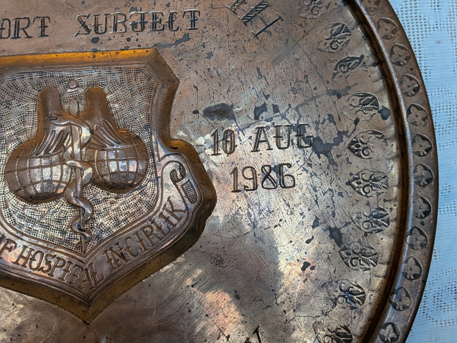 Vintage USAF Communications Command Plaque Incirlik AB Turkey Copper Wall Art