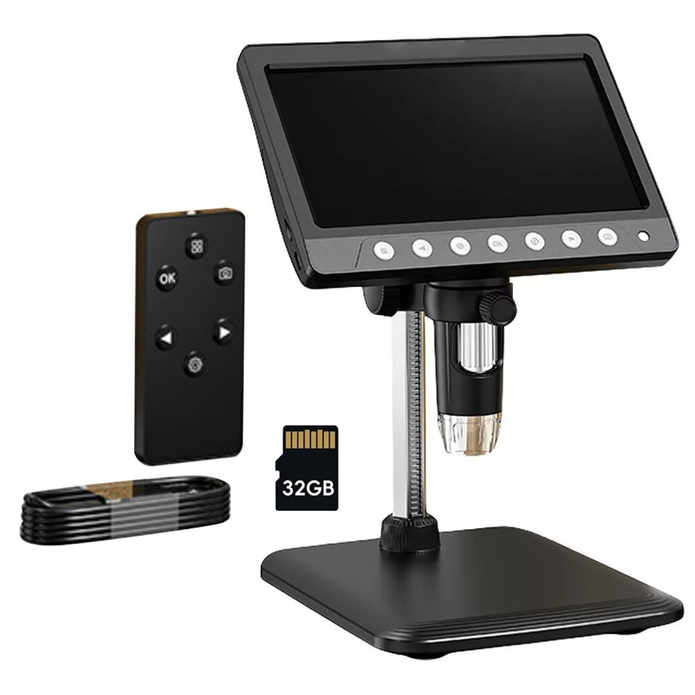7 "IPS Screen Digital Microscope 1200X 1080P Video Focusing Microscope Tool