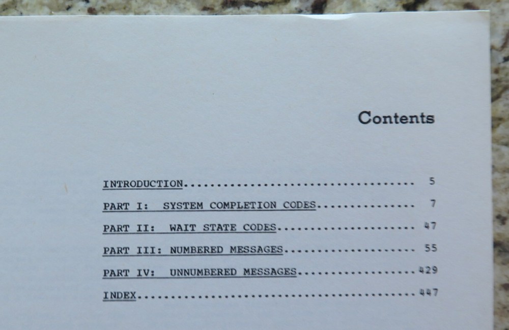 Vintage IBM System / 360 Operating System Messages and Codes Dated 1968