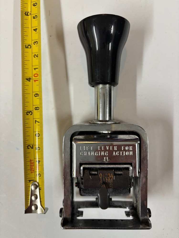 Vintage Ertan Automatic Numbering Machine Model 188 Chrome Stamp