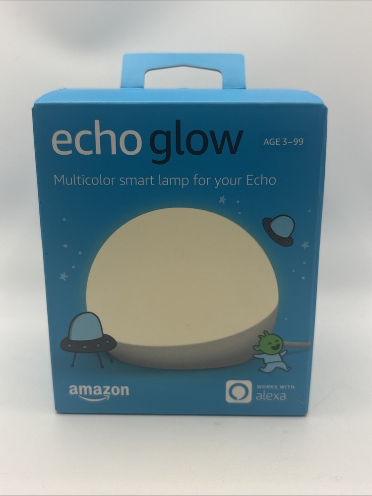 Amazon Echo Glow Multicolor Changing Alexa Compatible Kids Smart Lamp (White)