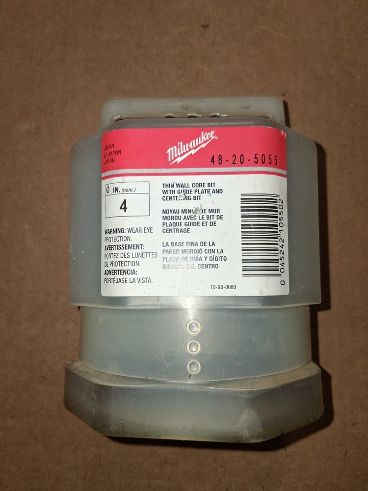 Milwaukee 48-20-5055 4 in. Thin Wall Core Bit