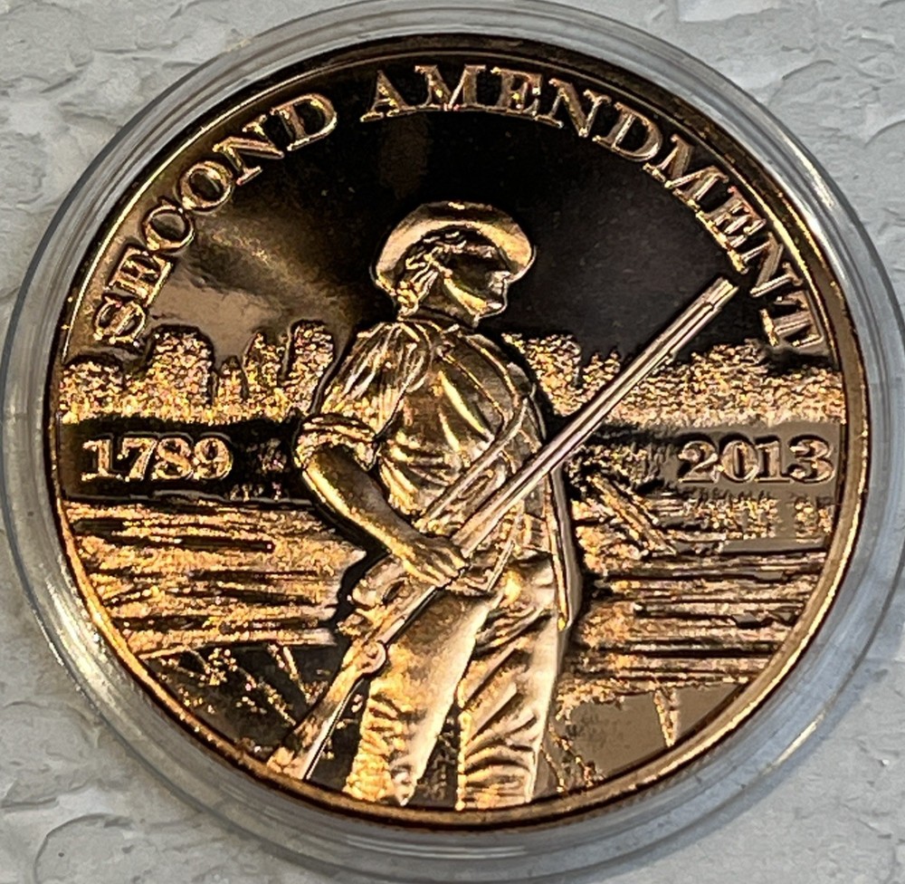Second 2nd Amendment 1 Ounce 0.999 Copper Round 1789 - 2013