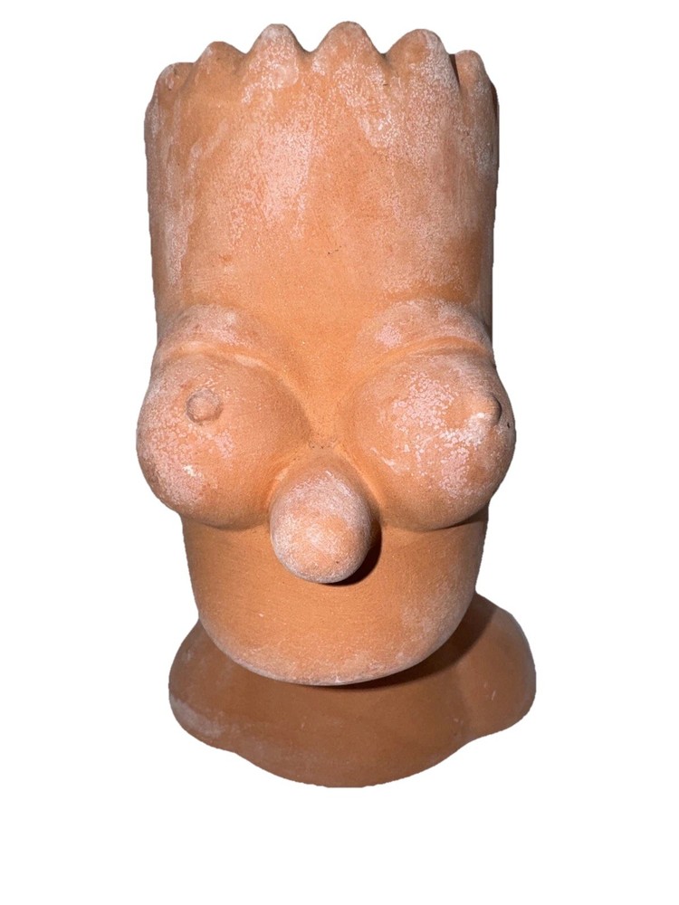 Bart Simpson Chia Plant Planter pottery Bust NEW