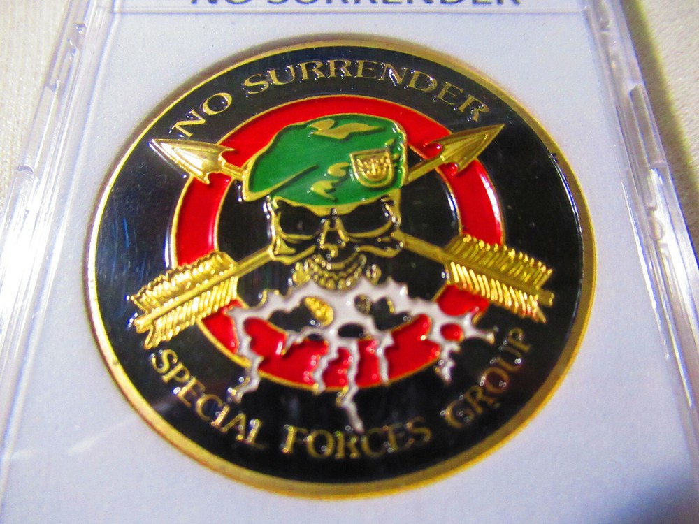 U S ARMY SPECIAL FORCES GROUP "NO SURRENDER" Challenge Coin