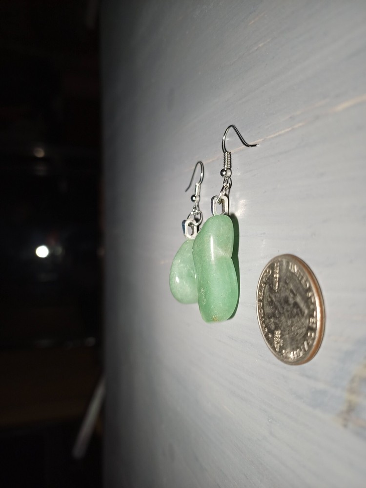 Serpentine - Tumbled Stone Earrings