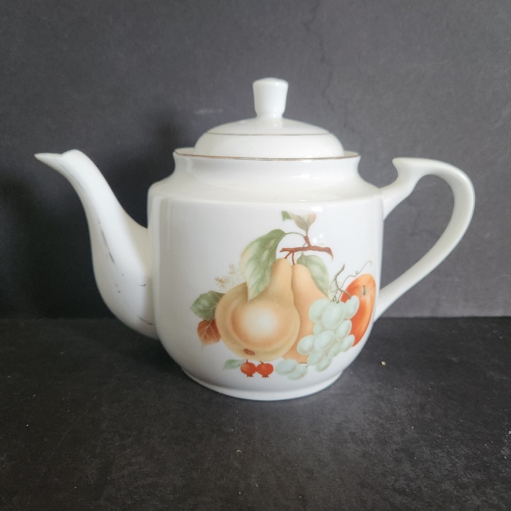 Fruit Teapot With Lid 4 5/8" Made In China