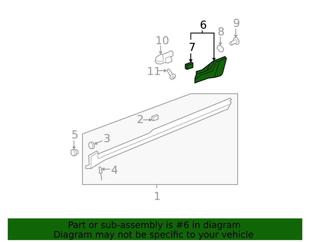 Genuine GM Rocker Panel Molding 25895211