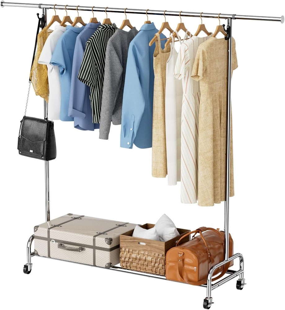 Adjustable Rolling Garment Rack