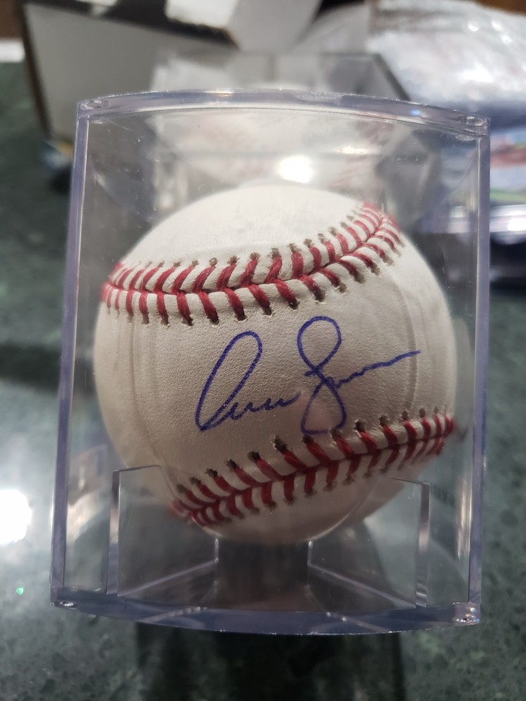 Liam Spence Signed Rawlings Baseball Savannah Firefighters With Case