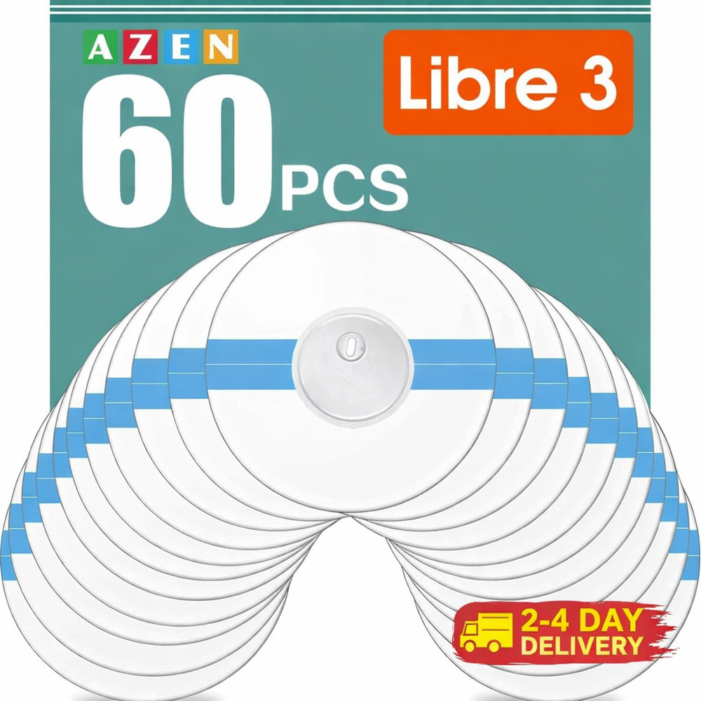 60 Pack Freestyle Sensor Covers for Libre 3, Waterproof Adhesive Patches