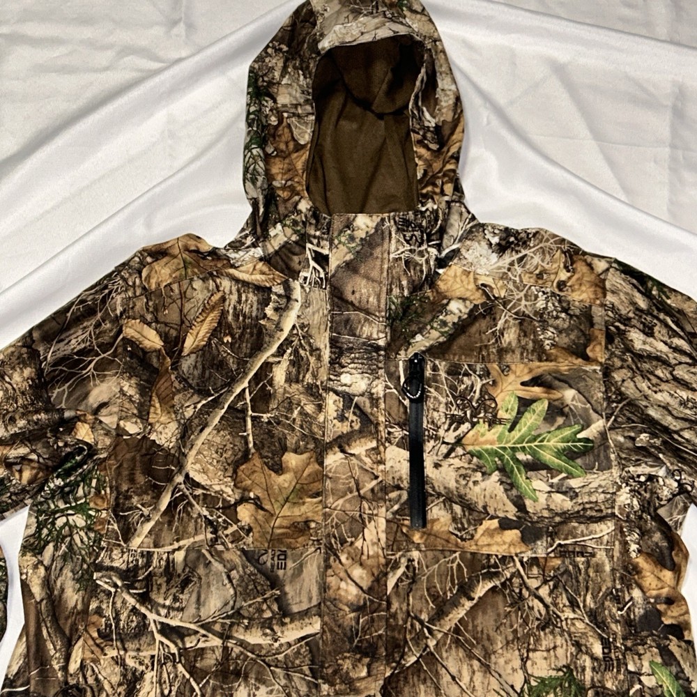 Real Tree Men’s Jacket Scent Factor Camo Size Medium Full Zip Pockets