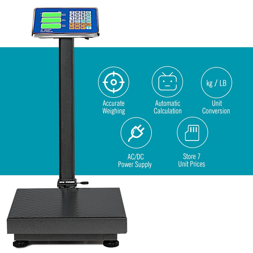 660lbs Weight Platform Scale Digital Floor Folding Scale Postal Shipping Mailing