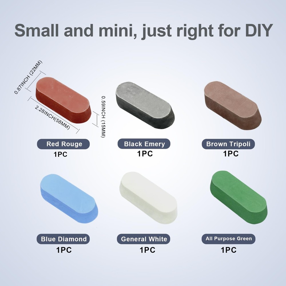 6 Pcs Metal Polishing Buffing Compound for Buffing Wheel, Polish Paste, Each ...