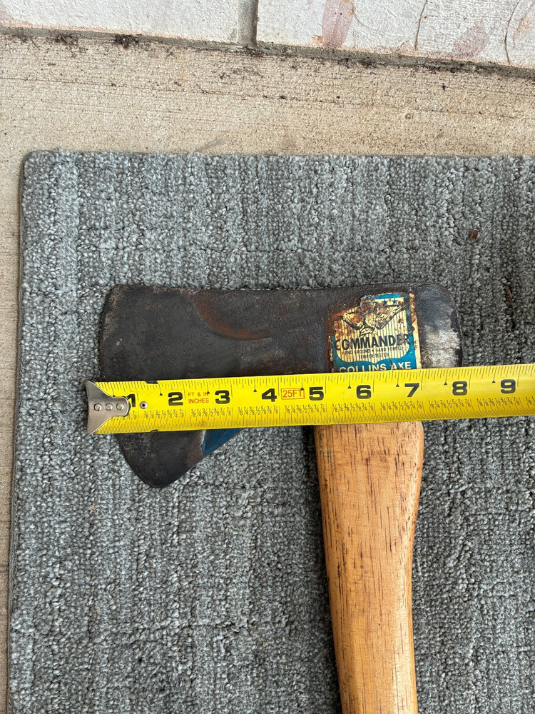 Vintage Collins Commander Single Bit Axe Phantom Bevel 34in Hickory Handle Decal