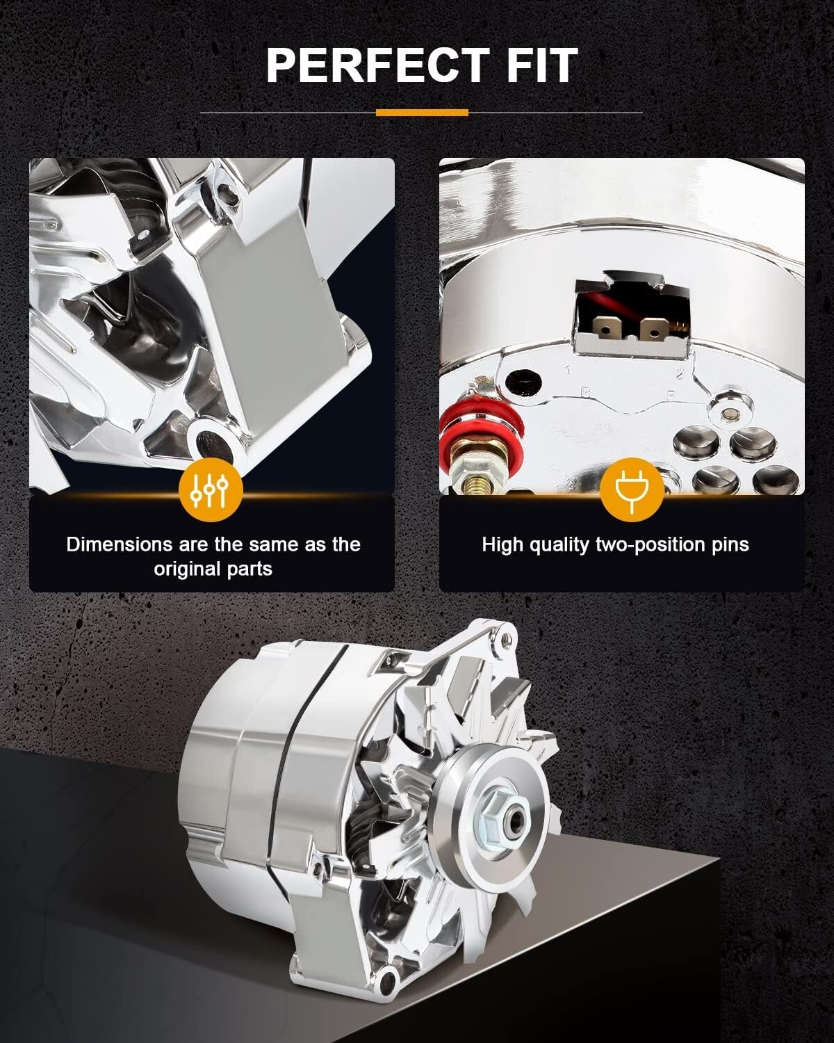 Alternator For Chrome BBC SBC Chevy 120Amp Street Rod GM 1 Wire 1975-1985 12V