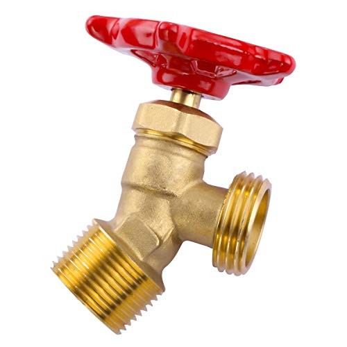 Solid Brass Backyard 65 Degree Elbow Stop Valve Hose Bibb NPT3/4" To MHT 3/4"