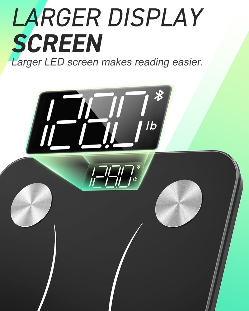 High Accuracy Body Composition Scale with Bluetooth Sync & LED Display - 400 lbs