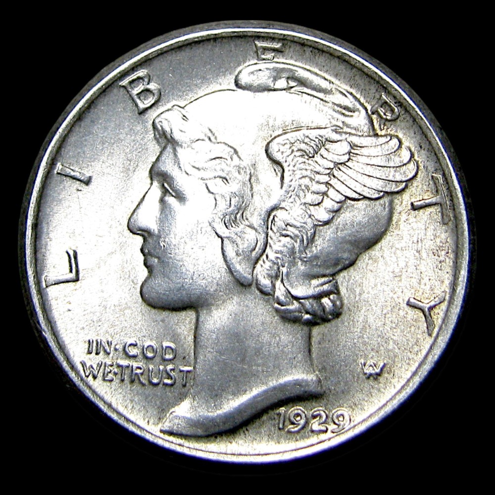 1929 Mercury Dime Silver ---- Gem BU+ Condition Coin ---- #883Z